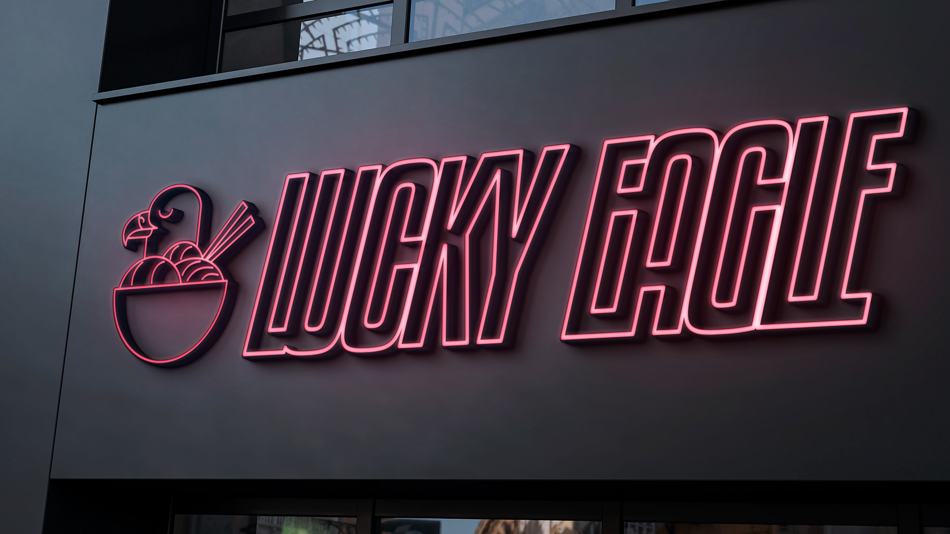 Signage for Lucky Eagle Restaurant